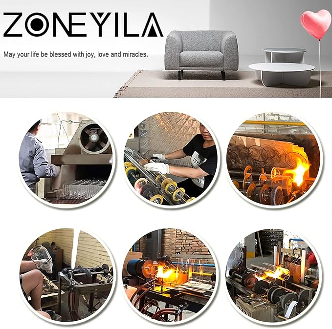 ZONEYILA Double Walled Glass Coffee Mugs 8oz, Insulated Borosilicate Glass Coffee Cups Set of 4, Clear Glasses Mug with Handle for Espresso, Cappuccino, Tea, Hot Beverages