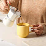 Load image into Gallery viewer, Stackable Coffee Mugs Set: 13 oz Ceramic Stacking Cups for Cappuccino Latte Tea - Microwave Safe Mug for Home &amp; Office - 4 PCS, Light Yellow