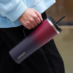 Load image into Gallery viewer, BJPKPK Insulated Tumbler with Handle, 22oz Insulated Tumblers with Lid and Straw, Stainless Steel Metal Water Bottles, Coffee Travel Mugs, Cups, Charming Red