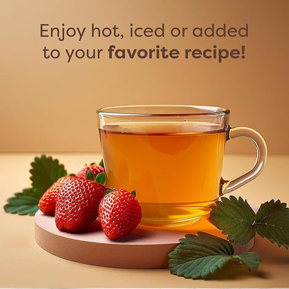 Waka Instant Green Tea Mix, Strawberry Flavored - 100% Tea Leaves, No Additives, Unsweetened Tea Powder in Bulk Pouch – Easy Quick Hot and Iced Teas, Up to 200 Cups (4.5oz)
