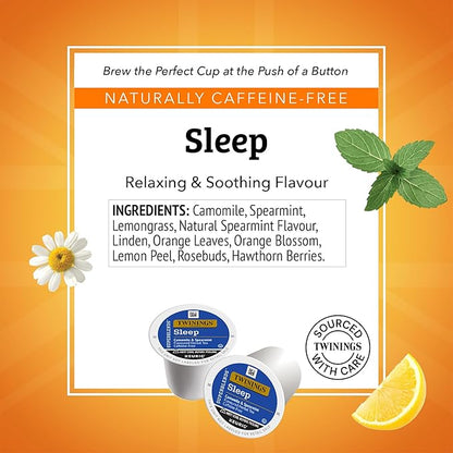 Twinings Sleep Herbal Tea K-Cup Pods for Keurig, 24 Count (Pack of 1), Formerly Nightly Calm, Camomile, Spearmint, & Lemongrass, Naturally Caffeine-Free, Enjoy Hot or Iced