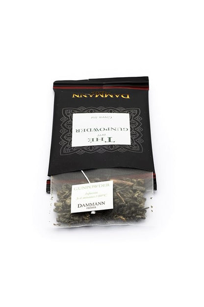 Dammann Freres Satchets, Gunpowder Green Tea Bags, Premium Gourmet French Tea, Individually Wrapped, 24 Count (Single Pack)
