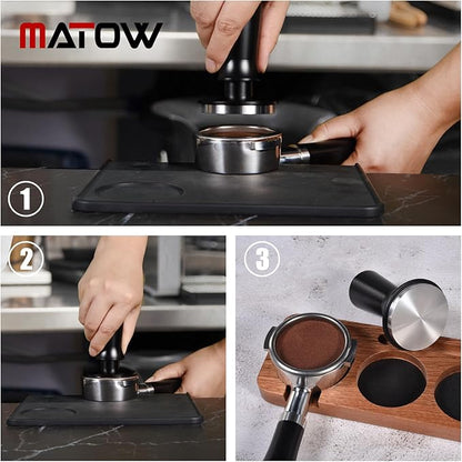 58.5mm Espresso Hand Tamper, Dual Calibrated Spring Loaded Coffee Tamper with Stainless Steel Flat Base, Pro-barista 30lbs Espresso Tamper with Anodized Aluminum Handle Fits 58mm Portafilter