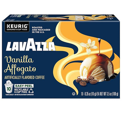 Lavazza Vanilla Affogato Coffee, Single Serve Keurig K-Cup Pods, Flavored Coffee, 60-Count Box (6 Packs of 10)