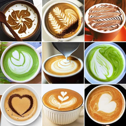 Frothing Milk Pitcher, 20 oz/600 ml Stainless Steel Frothing Milk Jug with Latte Art Pen,with Internal Measurements, for Cappuccino-White