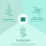 Load image into Gallery viewer, ORGANIC INDIA Tulsi Peppermint Tea - Caffeine Free Herbal Mint Tea - Stress Relieving Holy Basil, Immune &amp; Digestion Support, Vegan, USDA Certified Organic, Fairtrade - 18 Infusion Bags, 3 Pack