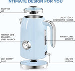 Load image into Gallery viewer, SUSTEAS Electric Kettle - 57oz Hot Tea Kettle Water Boiler with Thermometer, 1500W Fast Heating Stainless Steel Tea Pot, Cordless with LED Indicator, Auto Shut-Off &amp; Boil Dry Protection, Blue