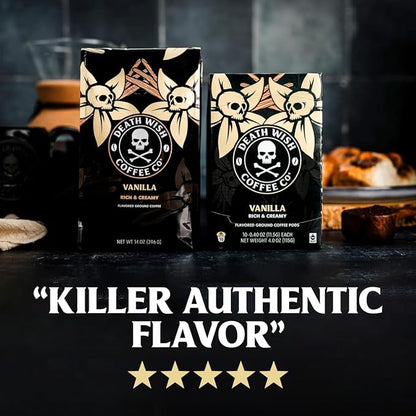 Death Wish Coffee, Vanilla Single Serve Pods (30 Count)