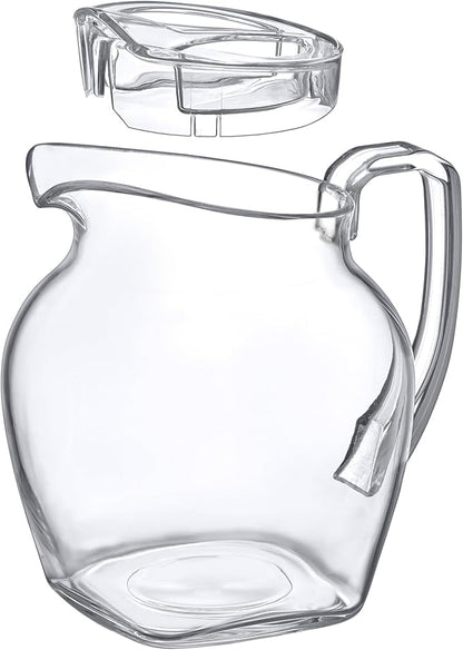 Amazing Abby - Vively Grand - Plastic Pitcher (96 oz, 3 Quart), Clear Water Pitcher with Lid, Fridge Jug, BPA-Free, Shatter-Proof, Great for Iced Tea, Sangria, Lemonade, Juice, Milk, and More