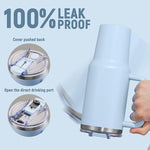 Load image into Gallery viewer, 40 oz Tumbler with Handle and Straw Lid,Insulated Reusable Stainless Steel Water Bottle Travel Mug，Cupholder Friendly Double Wall Vacuum Sealed Cup (Sky Blue)