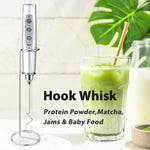Load image into Gallery viewer, Milk Frother with Stand Rechargeable-Handheld Frother Wand with 3 Stainless Whisks 3 Speed Adjustable, Electric Whisk Drink Mixer, Foam Maker Blender for Matcha Latte Cappuccino Chocolate