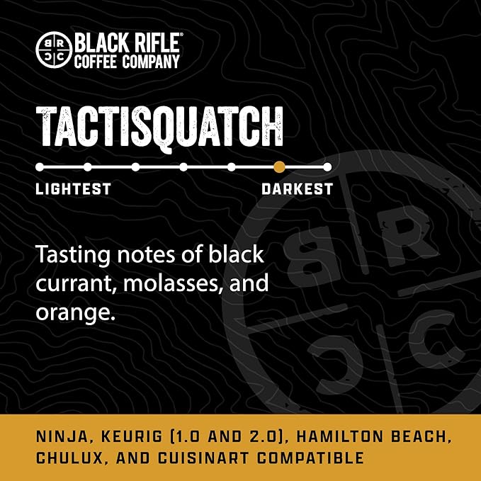 Black Rifle Coffee Company Tactisquatch, 84 Count, Dark Roast K Cups - Single Serve K Cups Coffee Pods - Kcup Pods Compatible with Keurig 1.0 & 2.0 - Made from Arabica Beans
