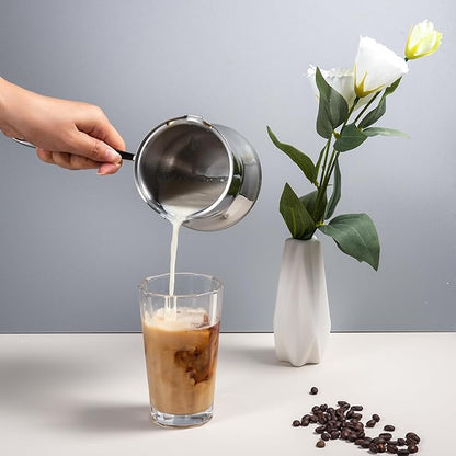 IMEEA Turkish Coffee Pot Arabic Coffee Pot Cezve Turkish Coffee Pot 18/10 Stainless Steel Greek Coffee Pot Briki Turkish Coffee Maker (16.9 Ounces)