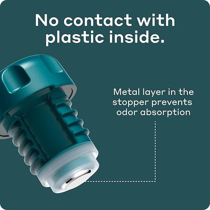 BOBBER 26 oz Stainless Steel Thermos for Hot Tea, Coffee, and Cold Drinks – BPA-Free, Dishwasher Safe Vacuum Insulated Water Bottle – Keeps Drinks Hot for 36 Hours (Deep Teal)