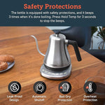 Load image into Gallery viewer, COSORI Gooseneck Electric Kettle with 5 Variable Presets, Pour Over &amp; Coffee maker, 100% Stainless Steel Inner Lid &amp; Bottom, 1200 Watt Quick Heating, 0.8L, Silver