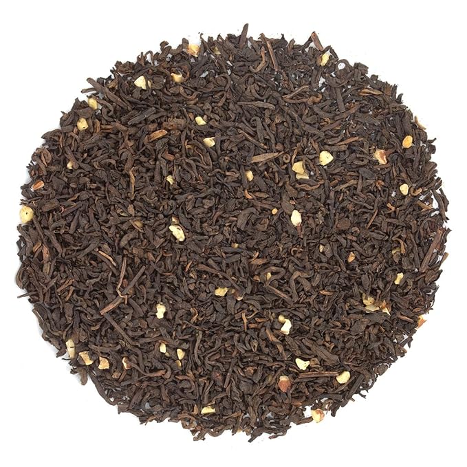 English Tea Store Scottish Caramel Toffee Pu-erh Tea Pouches - 4oz | Loose Leaf Black Tea Blend | Sweet Caramel and Toffee Aroma | Smooth Earthy Flavor | Dessert-Inspired Tea Experience