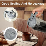 Load image into Gallery viewer, Cold Brew Coffee Maker Pitcher,32 Oz Glass Mason Jar Pitcher with V-shaped Pour Spout Handle Lid,Stainless Steel Filter for Iced Coffee,Iced tea,Breast Milk,Fruit Drinks,lemonade-Gray