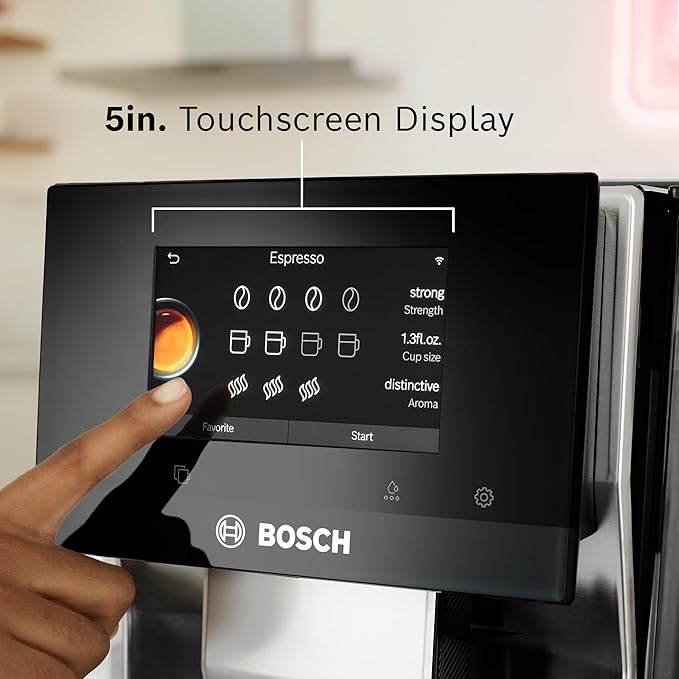 Bosch 800 Series Fully Automatic Espresso and Coffee Machine – 36 Drinks with Coffee World, Cold Brew, Double Cup, Milk Hose, Glass Milk Container, in Metallic Silver TPU60501