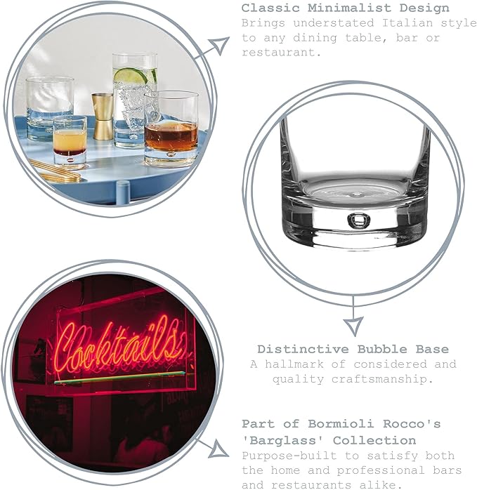 Bormioli Rocco Barglass Set of 6 Heavy Base Shot Glasses - 1.7 oz. - Made In Italy.