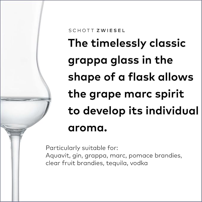 SCHOTT ZWIESEL Bar Special Grappa Glass (Set of 6), Shot Glasses with Stem, Dishwasher-Safe Tritan Crystal Glasses, Made in Germany (4 Ounce)