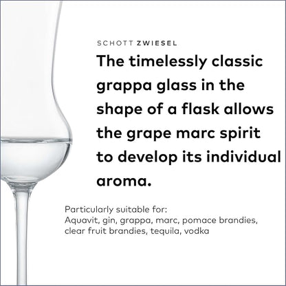 SCHOTT ZWIESEL Bar Special Grappa Glass (Set of 6), Shot Glasses with Stem, Dishwasher-Safe Tritan Crystal Glasses, Made in Germany (4 Ounce)
