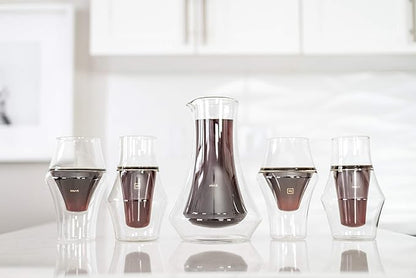 KRUVE EVOKE Coffee Carafe - Elegant Double-Wall Glass Design, 20oz (600ml) Capacity for Perfectly Brewed Coffee, Ideal for Entertaining Guests and Coffee Lovers, Keeps Your Brew Hot and Hands Cool