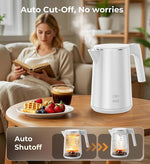 Load image into Gallery viewer, Electric Kettle 1.0L 1200W, 7 Temp Settings, 4H Keep-Warm, Fast-Boil Stainless Steel Electric Tea Kettle, 120V Water Boiler with Auto-Shut Off, Cool Touch PP Exterior for Home Office, White
