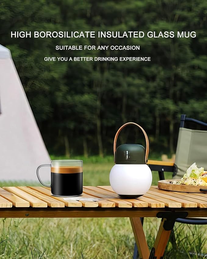 LUXU Glass Coffee Mugs Set of 4,14 oz Clear Coffee Cups,Hand Blown&Seamless Design,Heat Resistant and Explosion-Proof,Lightweight Tea Mugs with Anti Scald Handle Ideal for Home,Cafe