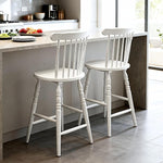 Load image into Gallery viewer, chairus 24" White Windsor Counter Height Bar Stools Set of 2, Farmhouse Wooden Counter Stools with Spindle Back &amp; Turned Legs, Rustic Vintage Colonial Bar Chairs for Kitchen Island