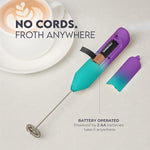 Load image into Gallery viewer, Zulay Kitchen Milk Frother Handheld with 2 Duracell AA Batteries – Electric Drink Mixer for Coffee, Lattes, Cappuccinos, Matcha &amp; Hot Chocolate – Portable Foam Maker &amp; Coffee Bar Accessory