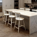 Load image into Gallery viewer, chairus 24" White Windsor Counter Height Bar Stools Set of 2, Farmhouse Wooden Counter Stools with Spindle Back &amp; Turned Legs, Rustic Vintage Colonial Bar Chairs for Kitchen Island