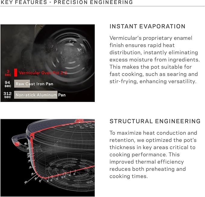 Vermicular Oven Pot 2.0 | Lightweight Enameled Cast Iron Pot | 22cm (3.7 Qt) | Non-Toxic | Induction-compatible | Dutch Oven | Made in Japan | Hazelnut Brown