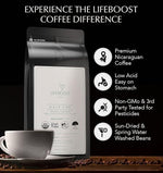 Load image into Gallery viewer, Lifeboost Half Caff Whole Bean Coffee - Non-GMO Low Acid Single Origin USDA Organic Coffee - Third Party Tested For Mycotoxins &amp; Pesticides - 12 Ounces