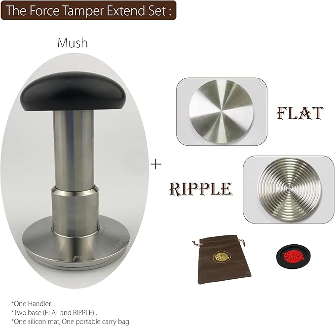 The Force Tamper Automatic Impact Coffee Tamper Adjustable Const Pressure and Autoleveling Extend Set New
