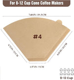 Load image into Gallery viewer, 100 Count Cone Coffee Filters #4,Natural Unbleached Coffee Filters 8-12 Cup, Fits Disposable Paper Filters for Ninja, Mr. Coffee, Hamilton Beach, Melitta, Pour Over &amp; Drip Machines