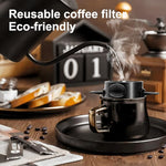 Load image into Gallery viewer, Pour Over Coffee Dripper, Reusable Stainless Steel Pour Over Coffee Filters, Easy to Clean Camping Coffee Filter, Portable Collapsible Coffee Maker, Paperless Travel Coffee Makers