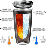 Load image into Gallery viewer, Personalized Tumbler with Pictures Text, Custom Photo Stainless Steel Coffee Tumbler, Coffee Travel Cup Mug 20 Oz Custom Gifts for Fathers Day Christmas Birthday for Dad Mom Kids