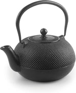 Load image into Gallery viewer, IBILI 40 Oz Cast Iron Teapot with Infuser | Made in Spain | Hammered Texture, Enameled Interior, Stovetop &amp; Induction Compatible, Japanese Kettle for Loose Leaf Tea, Tetsubin Design, Black