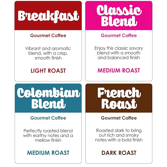 Donut Café Single Serve Coffee Pods for Keurig K Cup Brewers, Light Medium and Dark French Roast, Breakfast Classic Blend, Colombian, Variety Pack, 80 Count