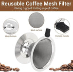 Load image into Gallery viewer, Reusable Coffee Filter, Cone Pour Over Coffee Dripper Paperless Coffee Maker Dripper for 1-2 Cup, Stainless Steel Coffee Permanent Filter, Coffee Dripper for Cuisinart Coffee Maker Filter and Brewer