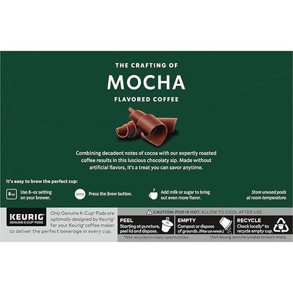 Starbucks K-Cup Coffee Pods, Mocha Flavored Coffee, Naturally Flavored, 100% Arabica, 6 boxes (60 pods total)