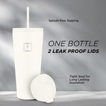 Load image into Gallery viewer, IRON °FLASK Classic Tumbler - Vacuum Insulated Stainless Steel Water Bottle, Double Walled, Drinking Cup, Insulated Travel Mug (Cashmere Cream, 32 oz Solid Lid)