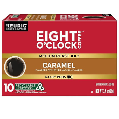 Eight O'Clock Coffee Caramel, Keurig Single-Serve K-Cup Pods, Flavored Coffee, 60 Count (6 Packs of 10)