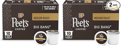 Peet's Coffee, Medium Roast Single Serve Coffee Pods - Big Bang 20 Count (2 Boxes of 10 Pods)