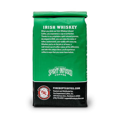 Fire Department Coffee - Gives Back to Firefighters - Irish Whiskey Infused Ground Coffee - Medium Roast - Non-Alcoholic - Roasted in the USA - Veteran Owned -12 oz