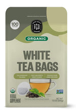 Load image into Gallery viewer, FGO Organic White Tea, 100 Count, Eco-Conscious Tea Bags, Resealable Bag, Packaging May Vary(Pack of 1)