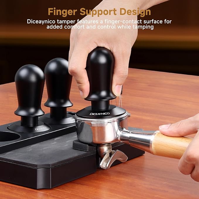Coffee Tamper 53mm - with Sound Feedback 30lb Spring-Loaded Tamper Barista Espresso Tamper Anti-Tilt Base, Ergonomic Handle, 304 Stainless Steel