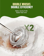 Load image into Gallery viewer, Maestri House Rechargeable Milk Frother with Stand, LunaFro Handheld Electric Foam Maker Waterproof Detachable Stainless Steel Whisk Drink Mixer Foamer for Lattes, Cappuccino