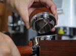 Load image into Gallery viewer, 51mm Espresso Distributor Tool KNODOS Rosewood Coffee Distributor Stainless Steel 51 mm Distribution Tool Leveler with Adjustable Depth Premium Espresso Machine Accessories