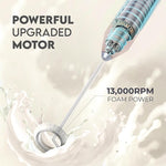 Load image into Gallery viewer, Zulay Kitchen Milk Frother Handheld with 2 Duracell AA Batteries – Electric Drink Mixer for Coffee, Lattes, Cappuccinos, Matcha &amp; Hot Chocolate – Portable Foam Maker &amp; Coffee Bar Accessory